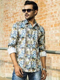 Cotton Formal Shirt in Grey, white by Story Lifestyle