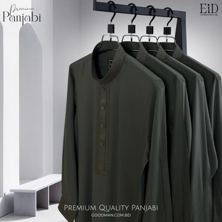  Long Panjabi Style in Olive Color